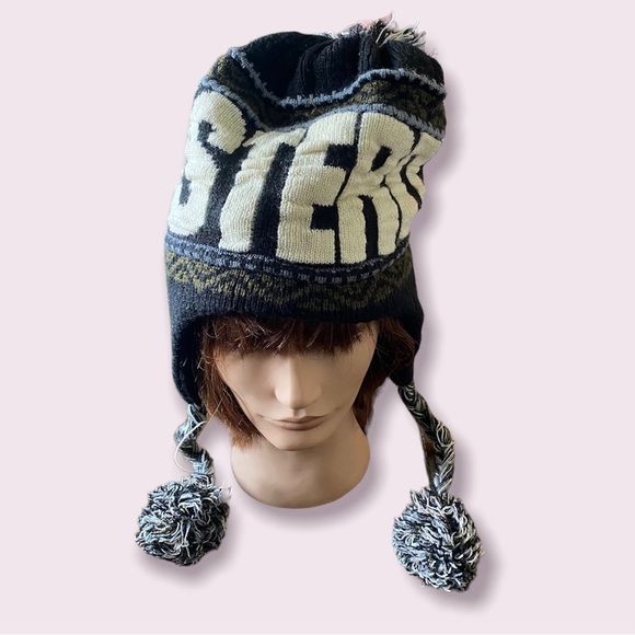 Amsterdam Wool VINTAGE SKI HAT Tassels Beanie - Picture 6 of 6